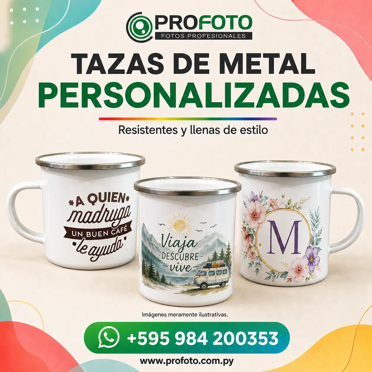 Taza de metal personalizada por PROFOTO