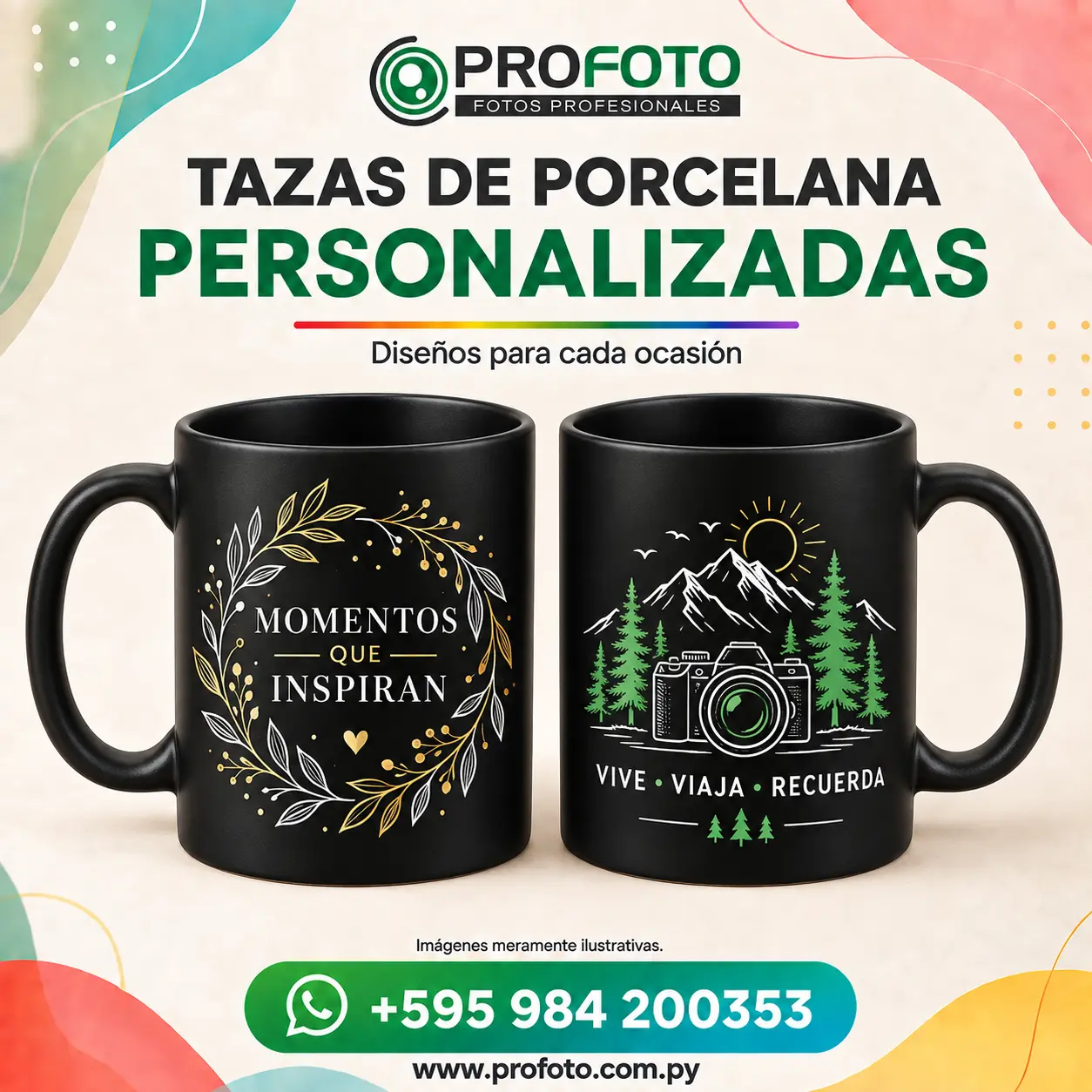 Taza negra personalizada por PROFOTO